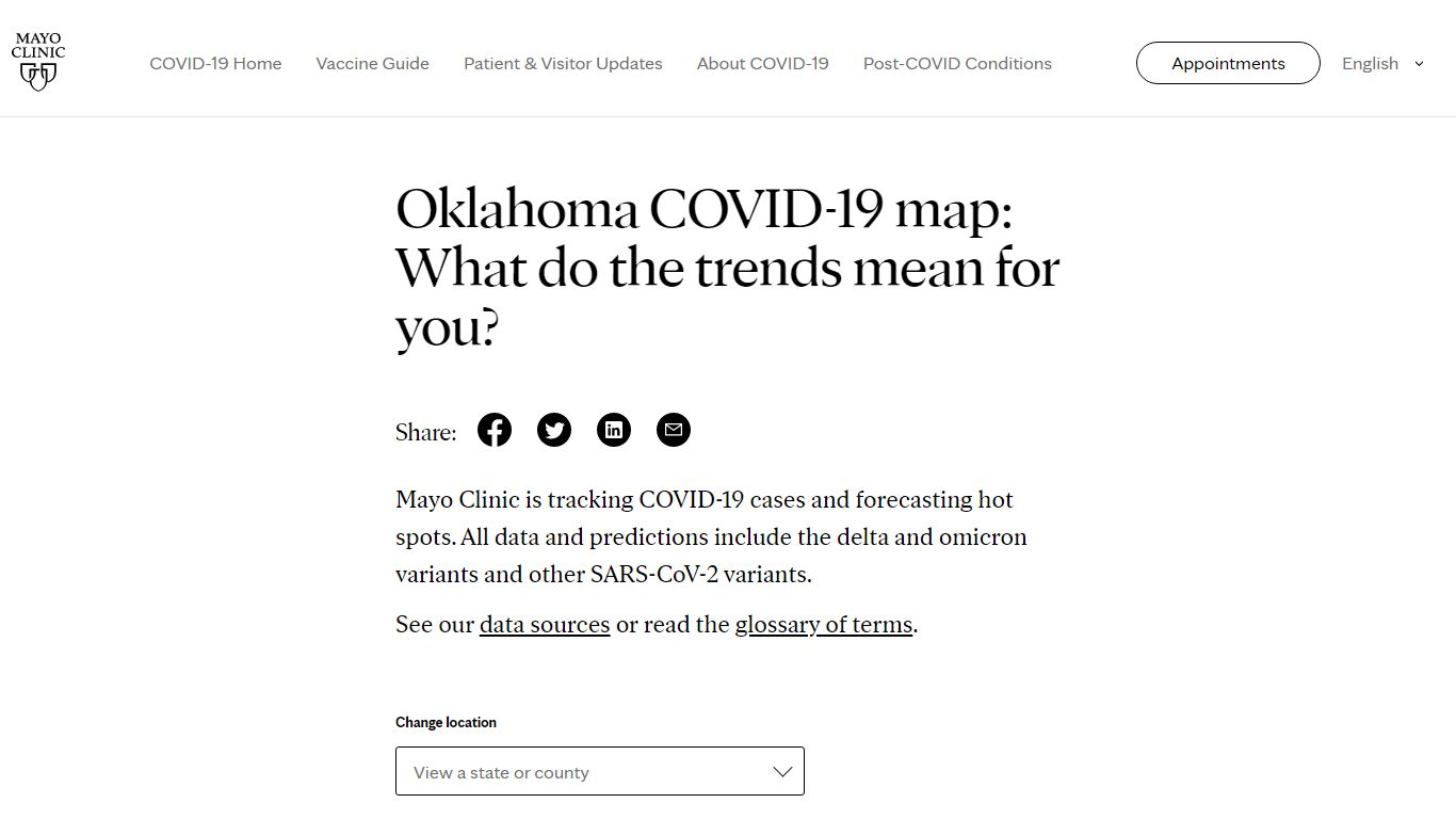 Oklahoma COVID-19 Map: Tracking the Trends - Mayo Clinic