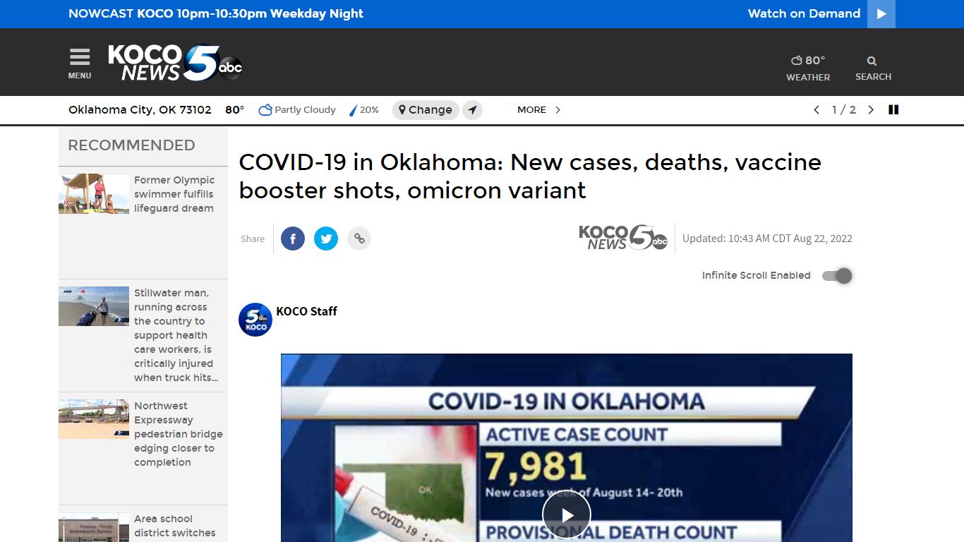 Oklahoma COVID-19 cases, deaths, omicron variant, testing sites